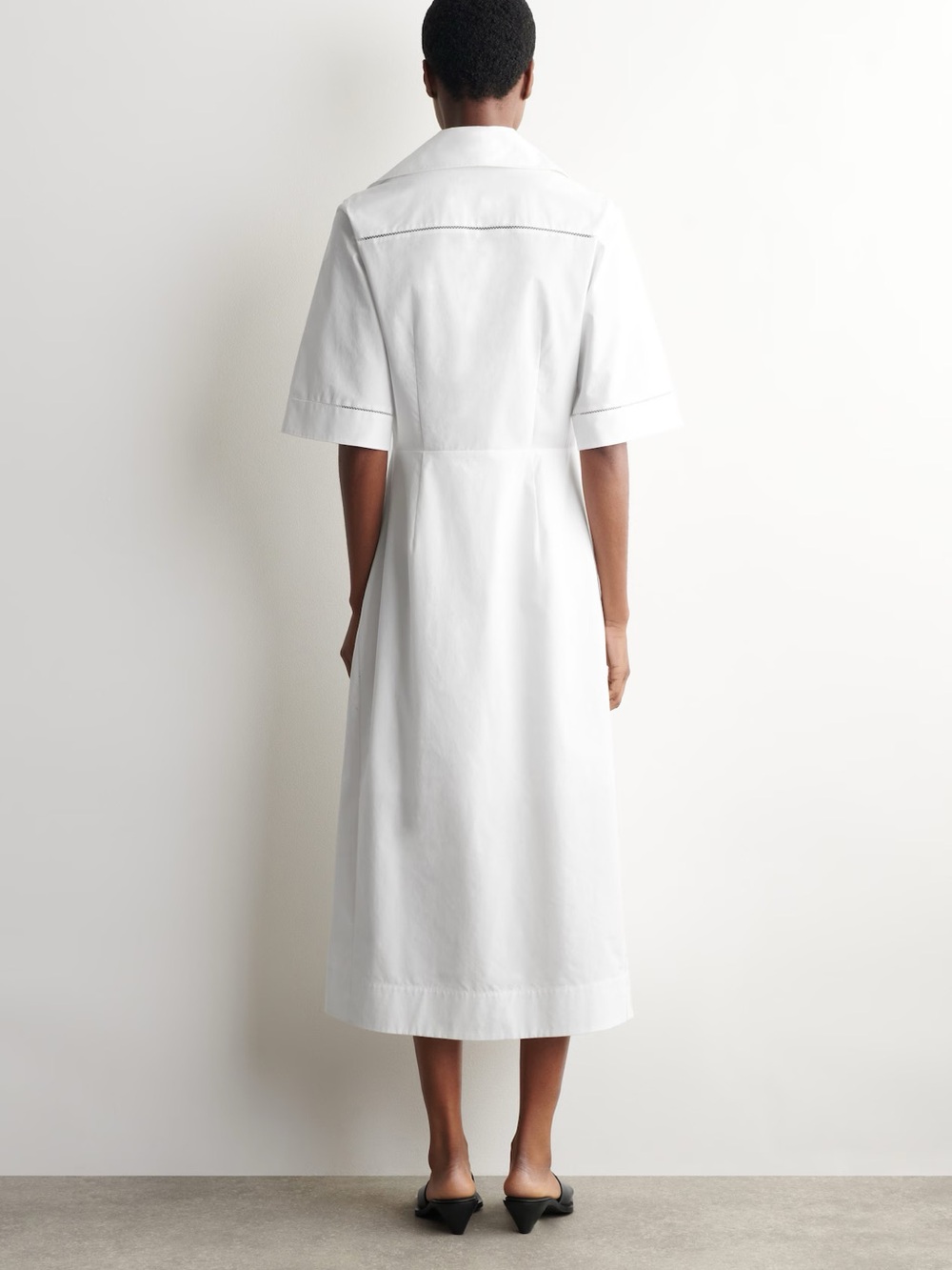NWT (size small) COS EMBROIDERED PIMA COTTON MIDI DRESS - Picture 3 of 10